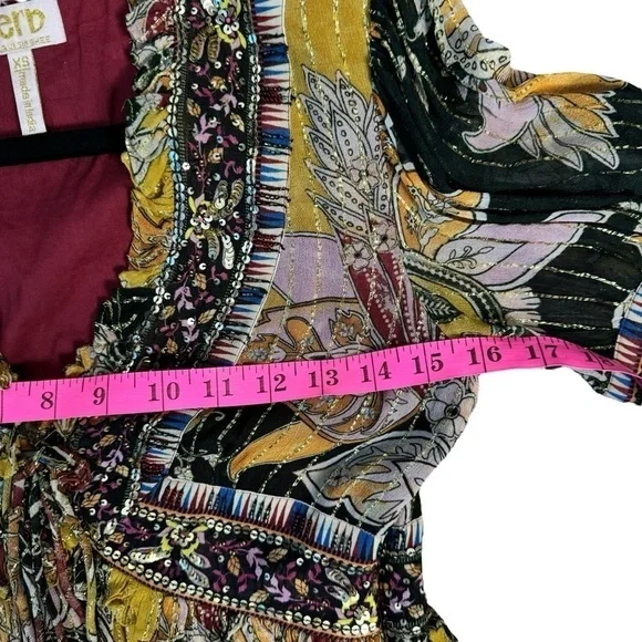 GUC Verb by Anthropologie Tunic/dress, beads, sequins, multicolour, size XSmall - Picture 9 of 17